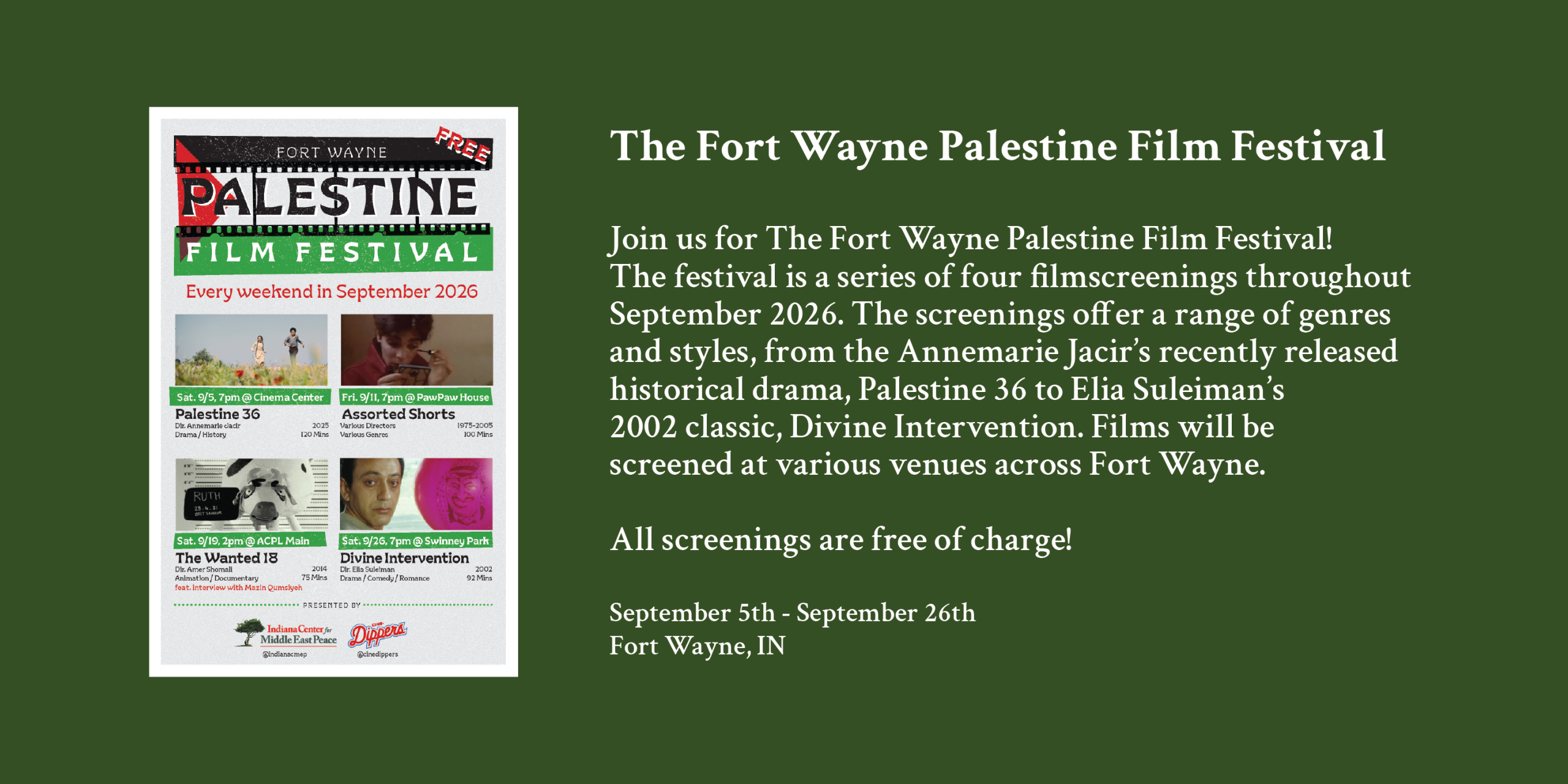 The Fort Wayne Palestine Film Festival
